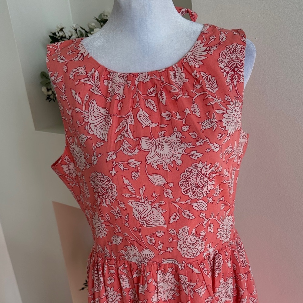 J. Crew Coral Floral Midi Dress - Picture 3 of 8